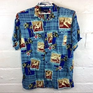 Marc Edwards Tiki Bar Tropical Shirt L